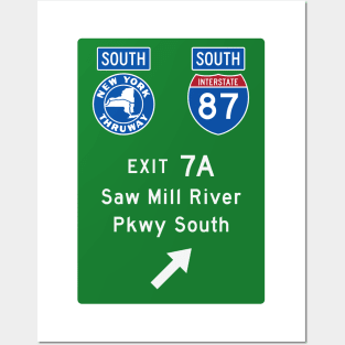 New York Thruway Southbound Exit 7A: Saw Mill River Parkway South Posters and Art